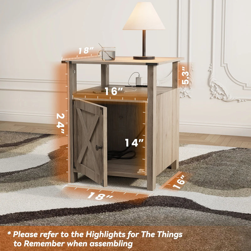 Nightstand for Bedroom Set of 2,Farmhouse Nightstand Bedside Table for Bedroom Furniture,Light Brown - Puck's