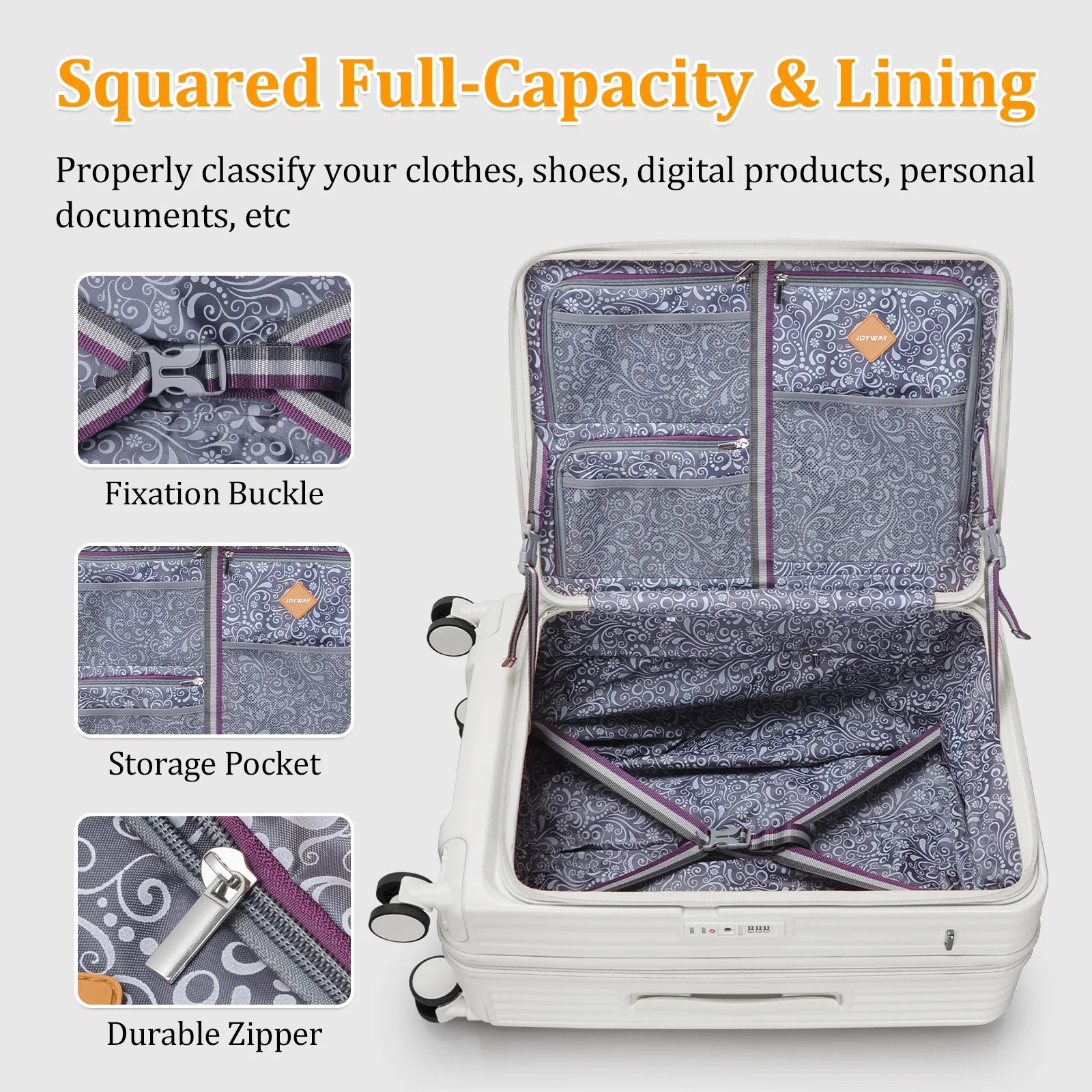 - 4 Luggage Sets PC Hardside Spinner Luggage -（Expandable Suitcase20"24"）28-In Checked Luggage - Puck's