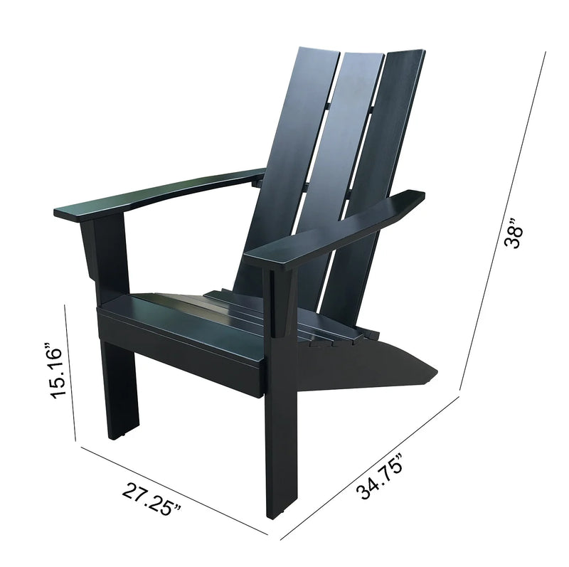 Wood Modern Adirondack Chair, Black Color - Puck's