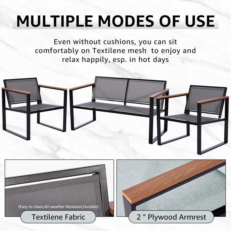 Atara 4 - Person Patio Conversation Sets with Cushions