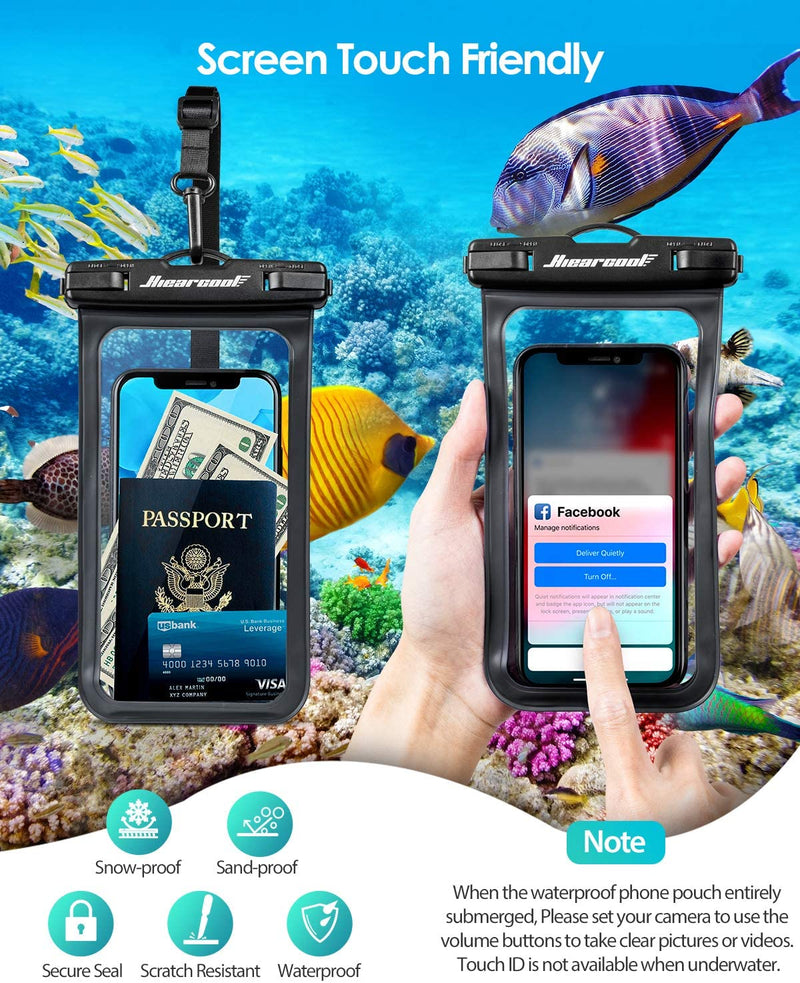 Waterproof Phone Pouch, Waterproof Phone Case for Iphone 16 15 14 13 Pro Max, IPX8 Cellphone Dry Bag Beach Cruise Ship Essentials 2Pack-8.3" - Puck's