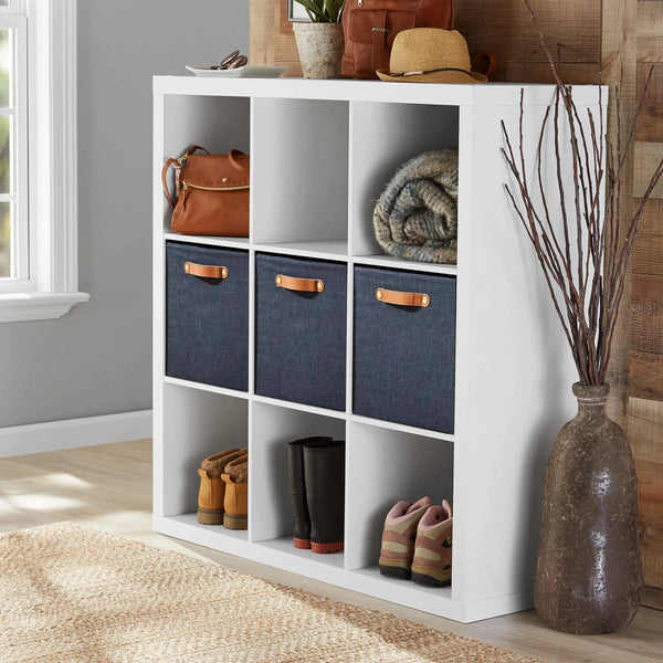 9-Cube Storage Organizer, White Texture - Puck's