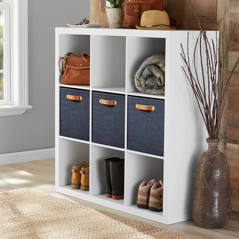 9-Cube Storage Organizer, White Texture - Puck's