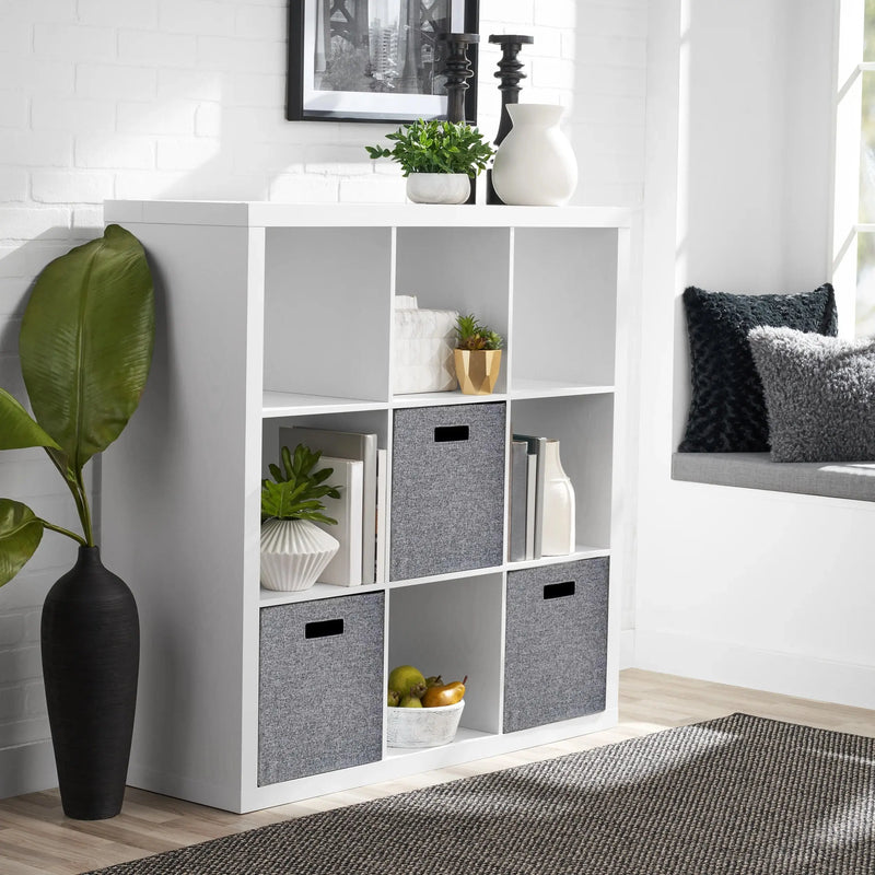 9-Cube Storage Organizer, White Texture - Puck's
