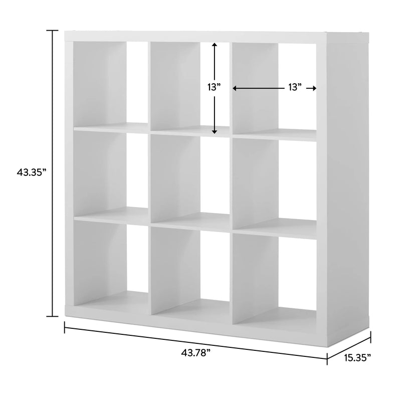 9-Cube Storage Organizer, White Texture - Puck's