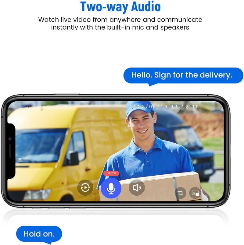 Wireless Doorbell Camera with Chime, Video Doorbell Security Camera with Batteries for Home - Puck's