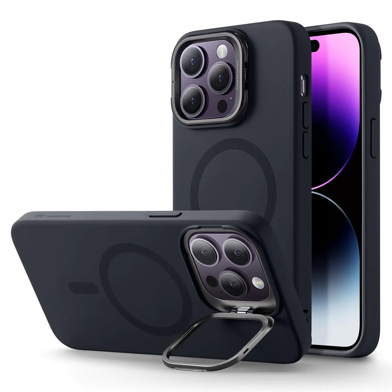 ESR for iPhone 15 Plus Case, Compatible with MagSafe, Military-Grade Protective Case, Built-in Stash Stand Phone Case, Scratch-Resistant Back Cover, Classic Series, Clear - Puck's