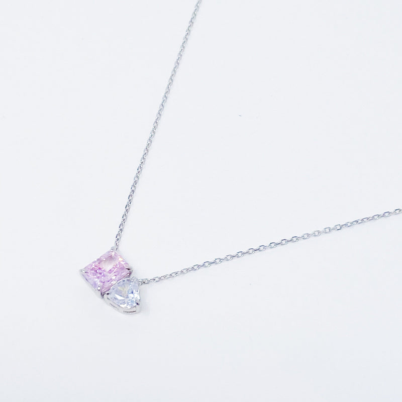 Double Stone Pendant Sterling Silver Necklace - Puck's