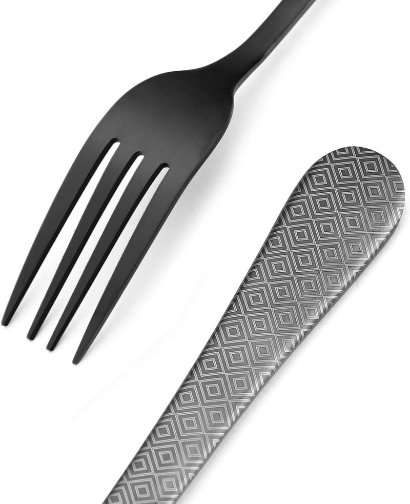 Matte Black Silverware Set, Satin Finish 20-Piece Stainless Steel Flatware Set,Kitchen Utensil Set Service for 4,Tableware Cutlery Set for Home and Restaurant, Dishwasher Safe - Puck's