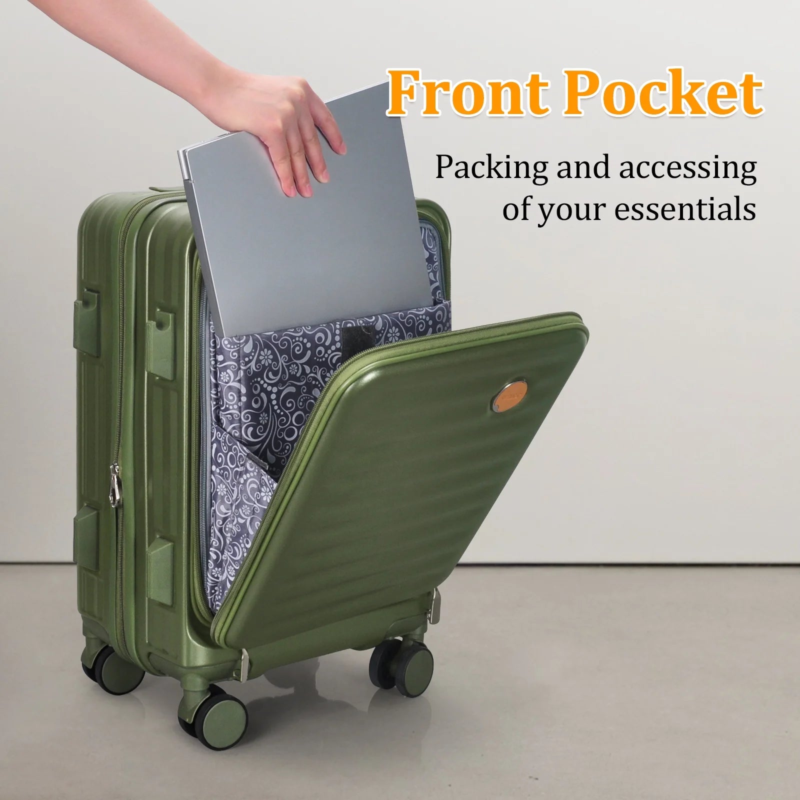 - 4 Luggage Sets PC Hardside Spinner Luggage -（Expandable Suitcase20"24"）28-In Checked Luggage - Puck's