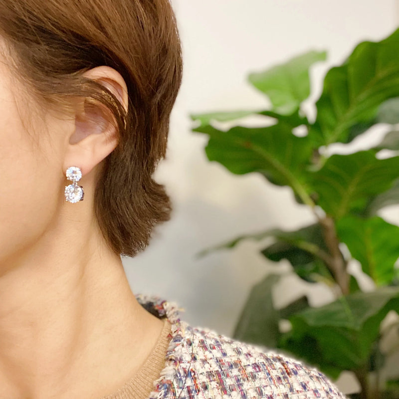 Double Diamond Dangle Earrings - Puck's