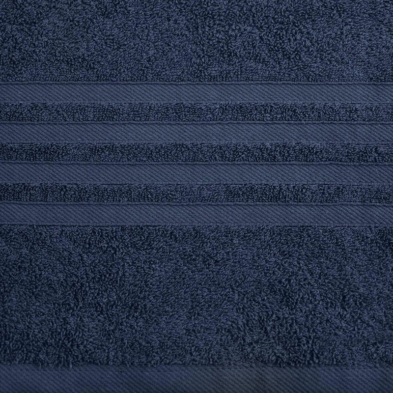 12 Pcs Bath Towel Set for Bathroom Wealuxe Collection 100% Cotton Soft Navy Blue - Puck's