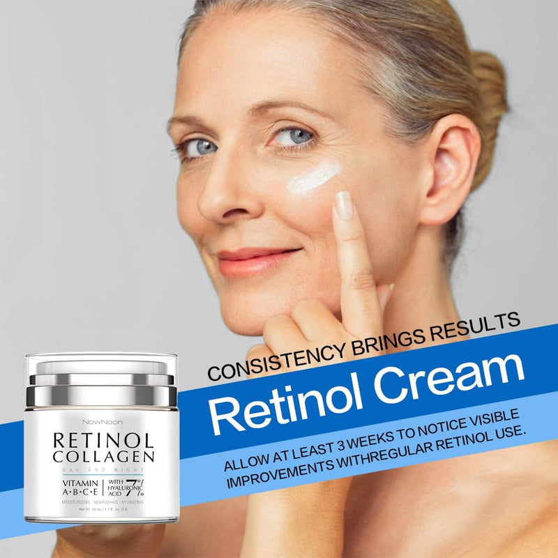 Collagen, Retinol & Hyaluronic Acid Face Cream - Anti-Aging Face Moisturizer Cream for Neck & Body Tightening Skin, Daily Moisturizer Face Cream for Women and Men - 1.7 Fl.Oz. - Puck's