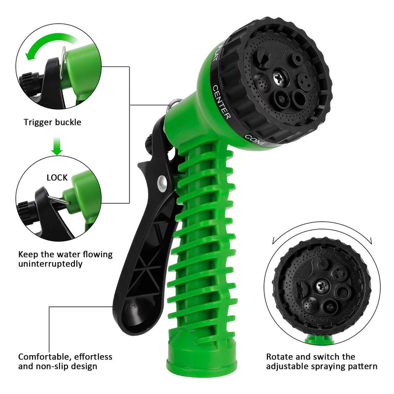 Expanding Expandable Flexible Garden Water Hose W Spray Nozzle 25, 50, 75, 100FT - Puck's
