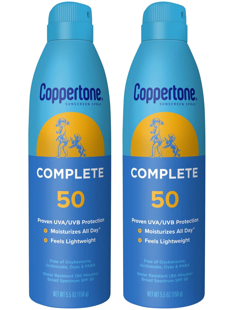 Complete Sunscreen Spray, SPF 50 Spray Sunscreen, 5.5 Oz, 2 Pack