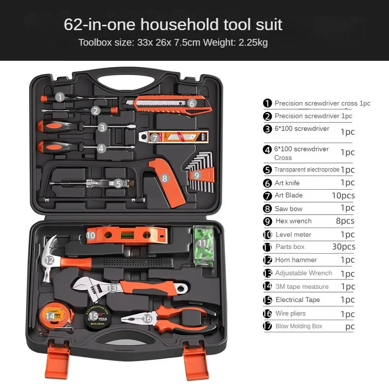 Household Hardware Tool Box Set Home Manual Combination Repair Tools Multifunctional Repair Tool Box - Puck's