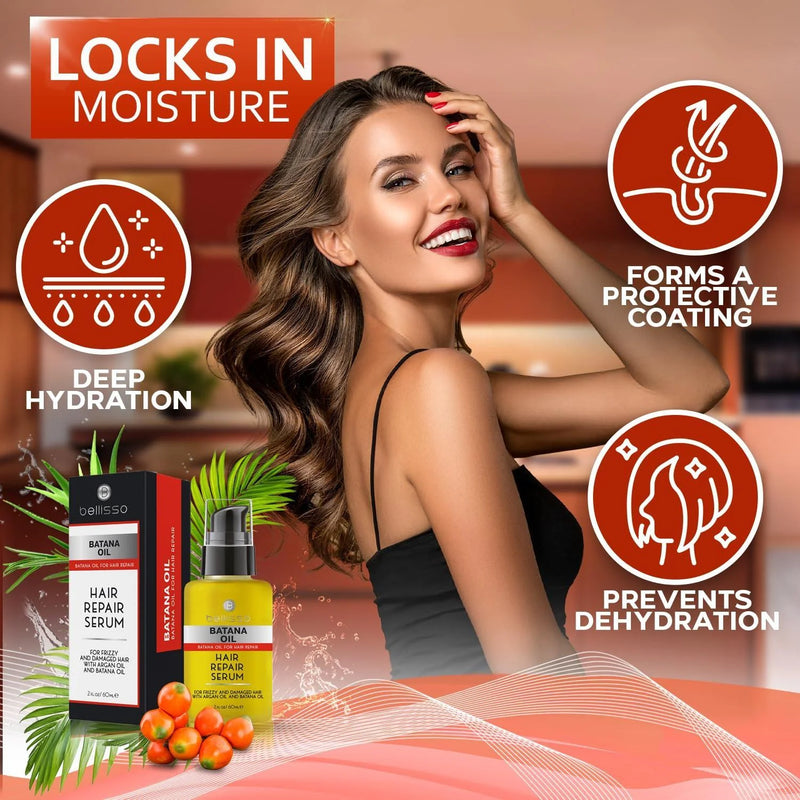 Batana Oil Hair Serum Repair Thinning Dry Damaged Fine and Split Ends - Puck's