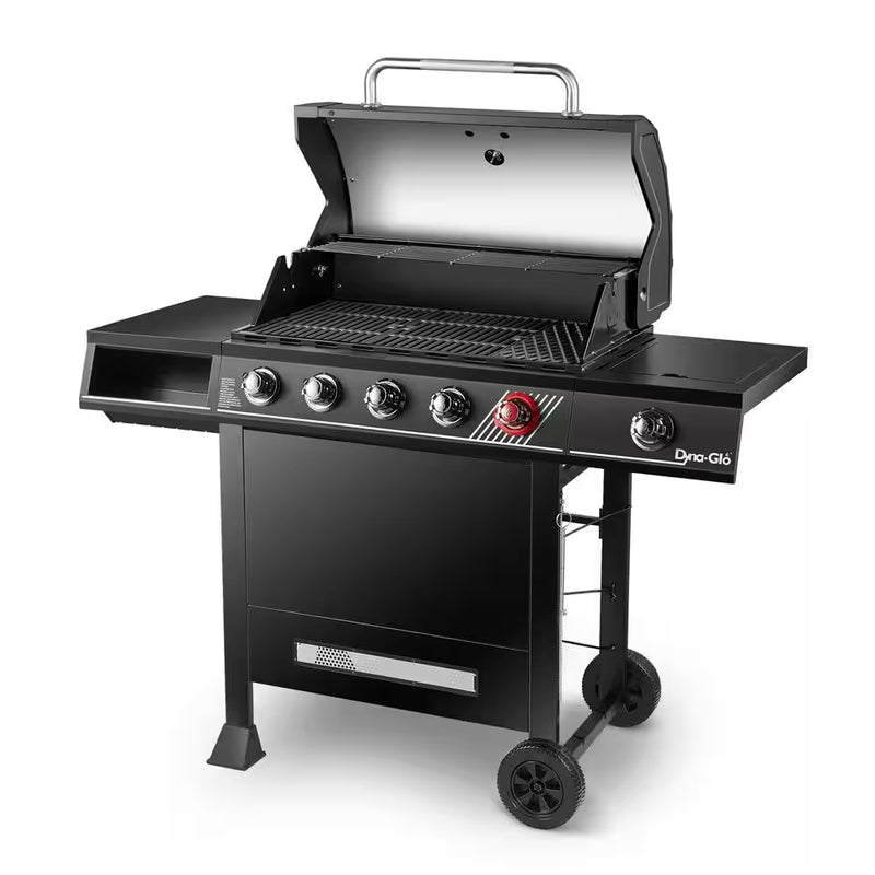 5-Burner Propane Gas Grill in Matte Black with Trivantage Multifunctional Cooking System