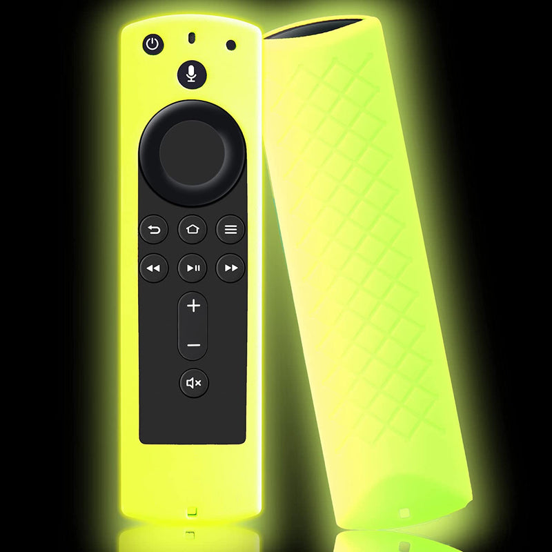 Covers for Alexa Voice Remote for Fire TV Stick 4K, Fire TV Stick, Fire TV Shockproof Protective Silicone Case - Glow in the Dark - Puck's