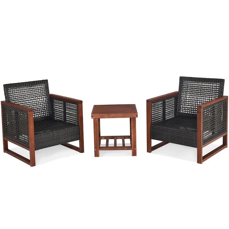 Krawczyk Acacia 2 - Person Patio Conversation Sets with Cushions