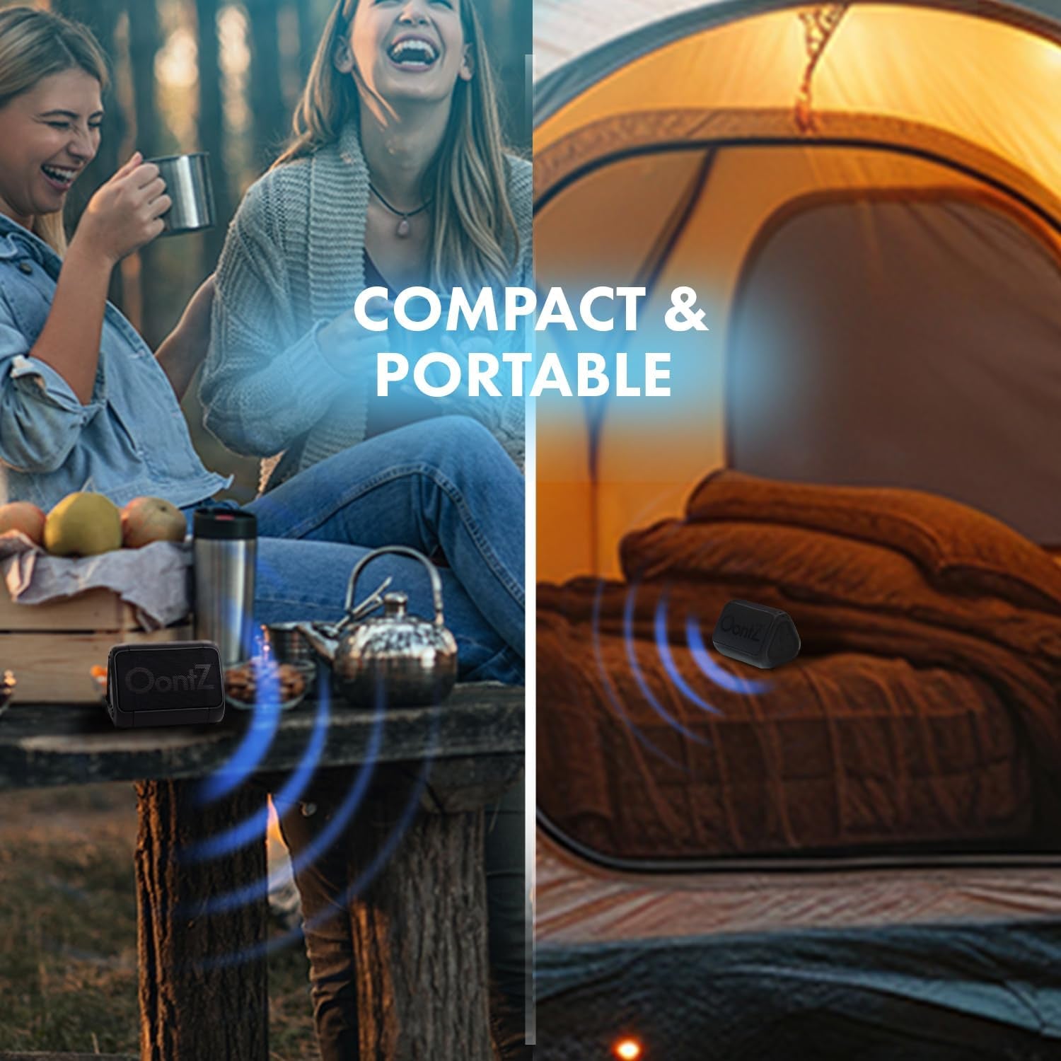 Oontz Solo Bluetooth Portable Speaker, 5 Watts Mini Speaker, up to 100 Unobstructed Feet Wireless Range, 10Hrs Playtime, IPX5 Waterproof Bluetooth Speaker (Black) - Puck's