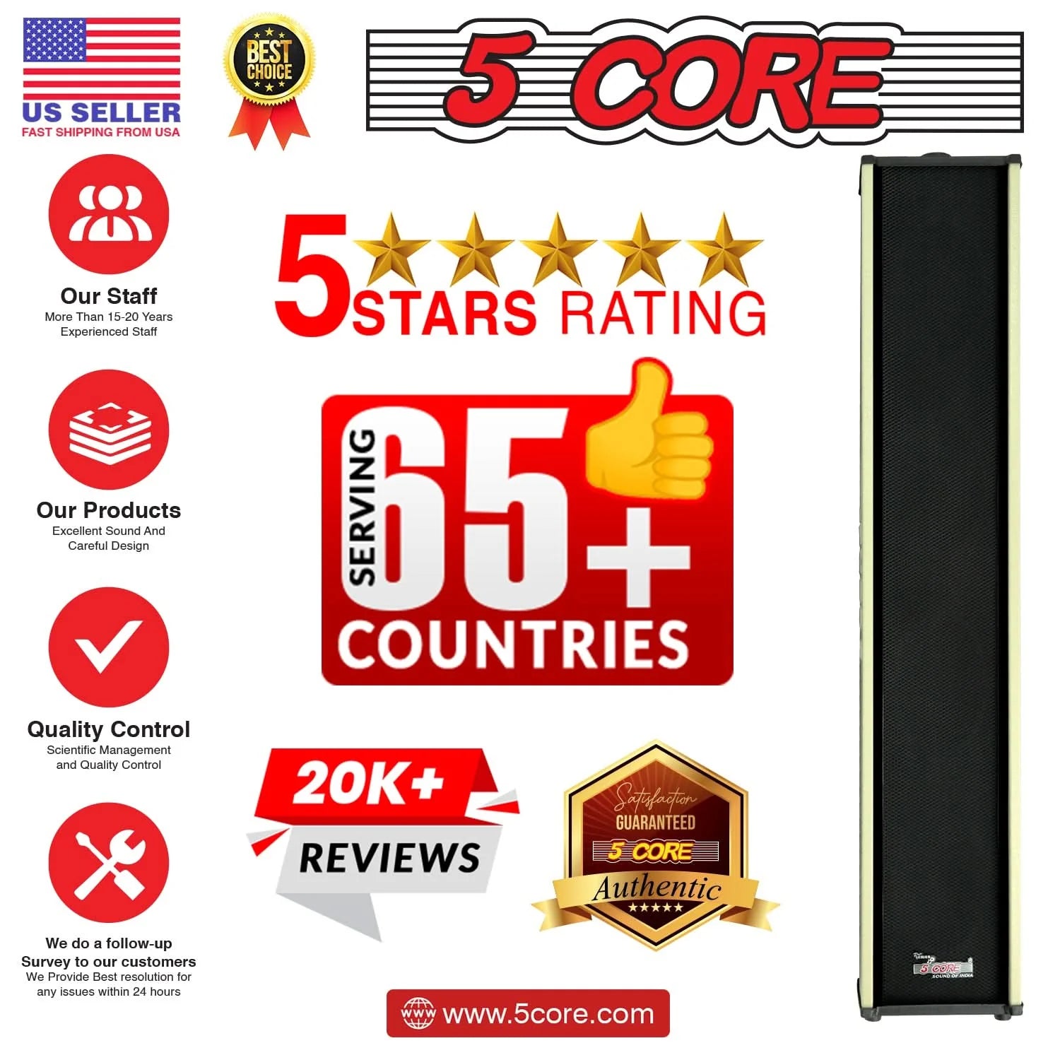 5Core Outdoor Speakers Stereo in Wall 300W Peak Passive Home Audio System - Puck's