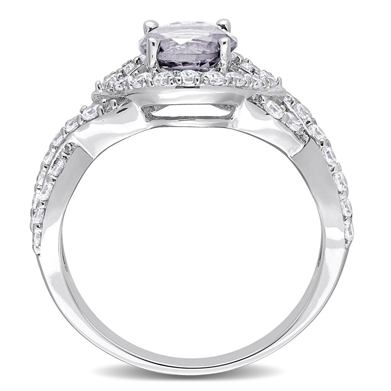 Women'S Created Sapphire Sterling Silver Engagement Ring - Puck's