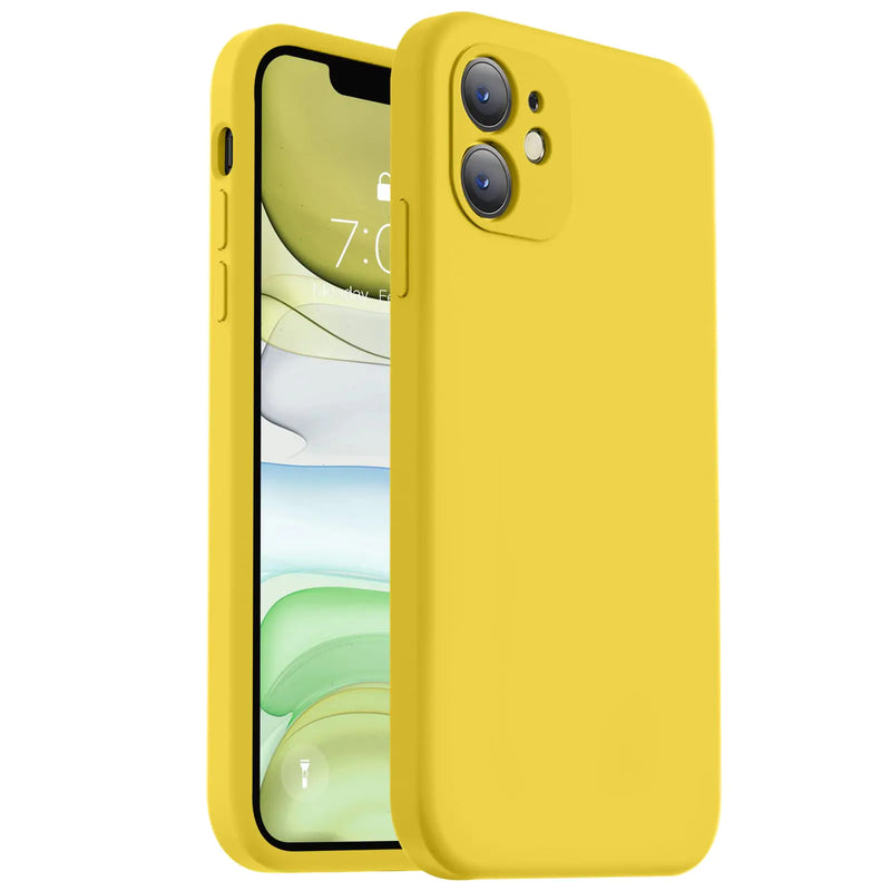 Vooii Compatible with iPhone 11 Case, Upgraded Liquid Silicone with [Flat Edges] [Camera Protection] [Soft Anti-Scratch Microfiber Lining] Phone Case for iPhone 11 6.1 inch - Black - Puck's