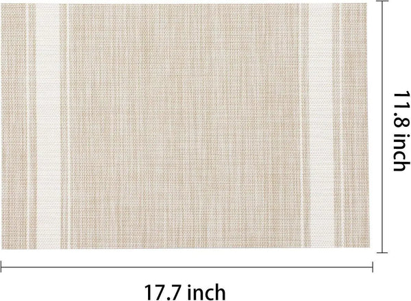 AHHFSMEI Placemats for Dining Table Set of 4 Woven Vinyl Plastic Place Mats Non- - Puck's