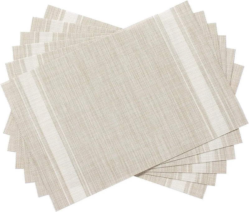 AHHFSMEI Placemats for Dining Table Set of 4 Woven Vinyl Plastic Place Mats Non- - Puck's