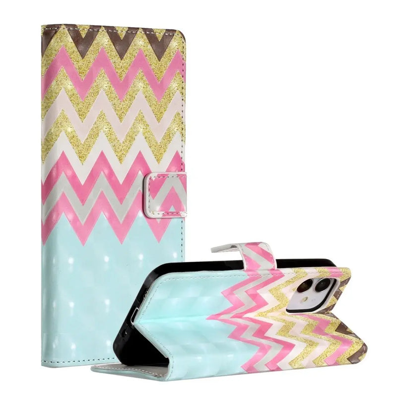 AMZER 3D Printed Flip Case with Wallet for iPhone 12 Max - Puck's