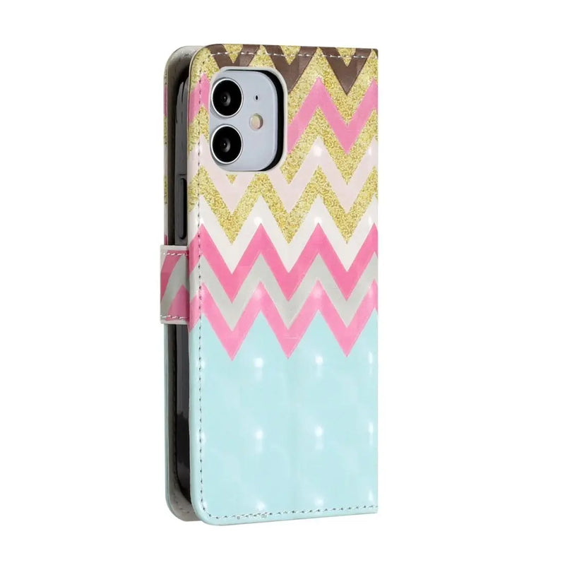 AMZER 3D Printed Flip Case with Wallet for iPhone 12 Max - Puck's