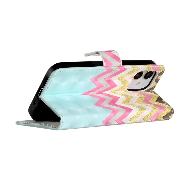 AMZER 3D Printed Flip Case with Wallet for iPhone 12 Max - Puck's