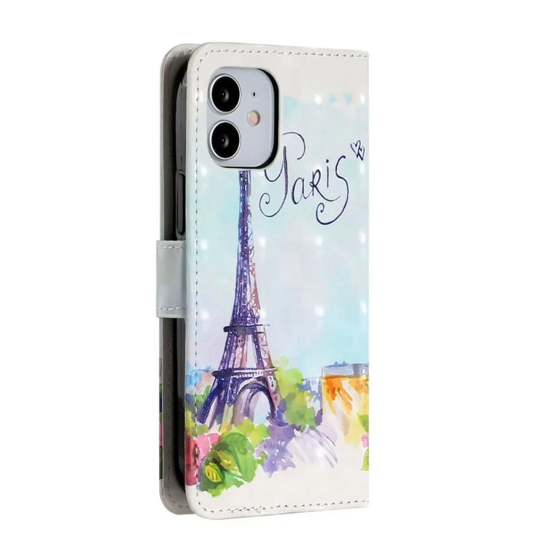 AMZER 3D Printed Flip Case with Wallet for iPhone 12 Max - Puck's