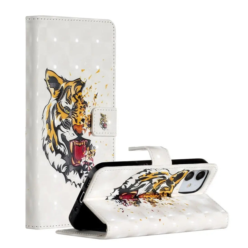 AMZER 3D Printed Flip Case with Wallet for iPhone 12 Max - Puck's