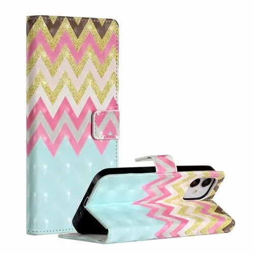 AMZER 3D Printed Flip Case with Wallet for iPhone 12 Max - Puck's