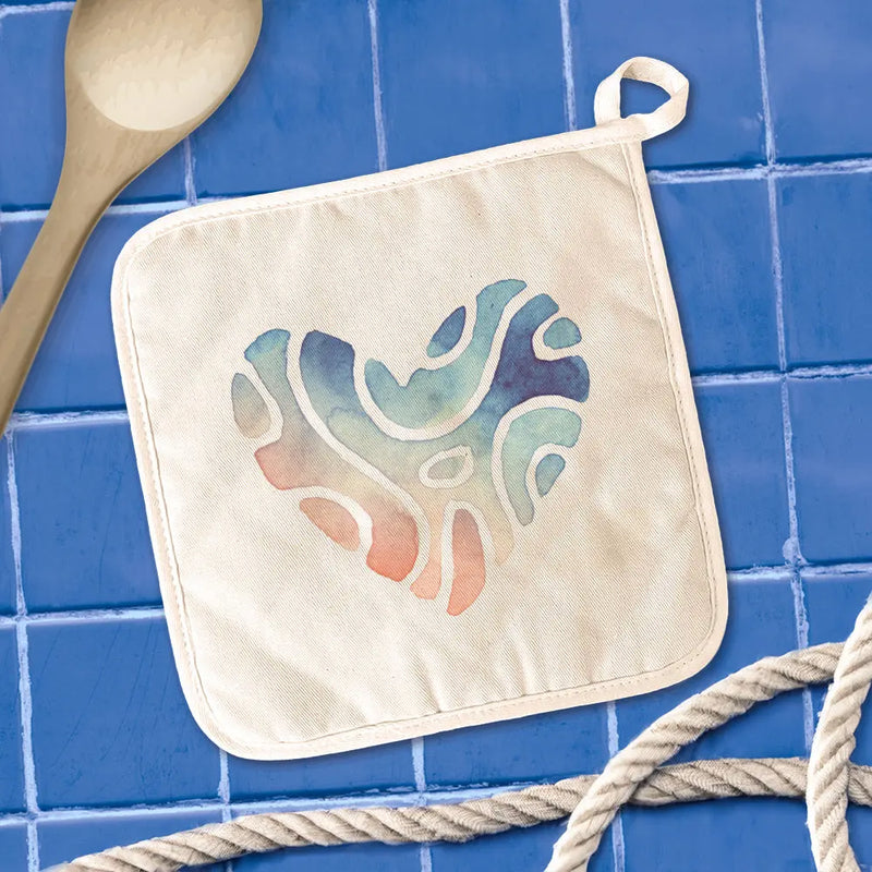 Abstract Beach Heart - Valentine's Day Cotton Pot Holder - Puck's