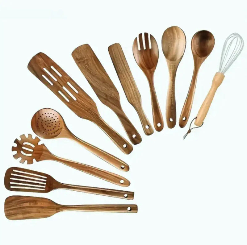 Acacia Wood Cooking Spatula Set - Puck's