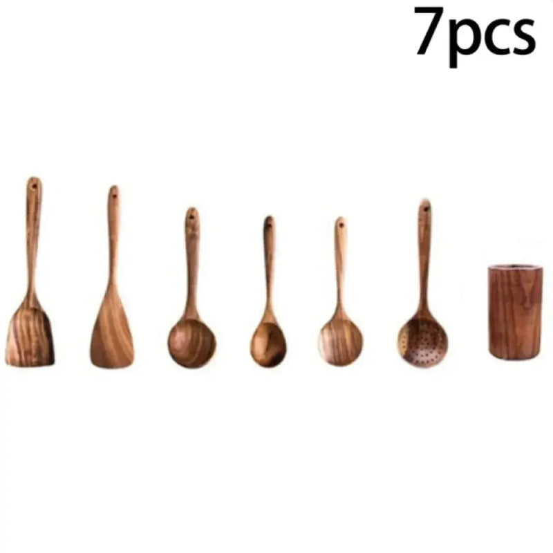 Acacia Wood Cooking Spatula Set - Puck's