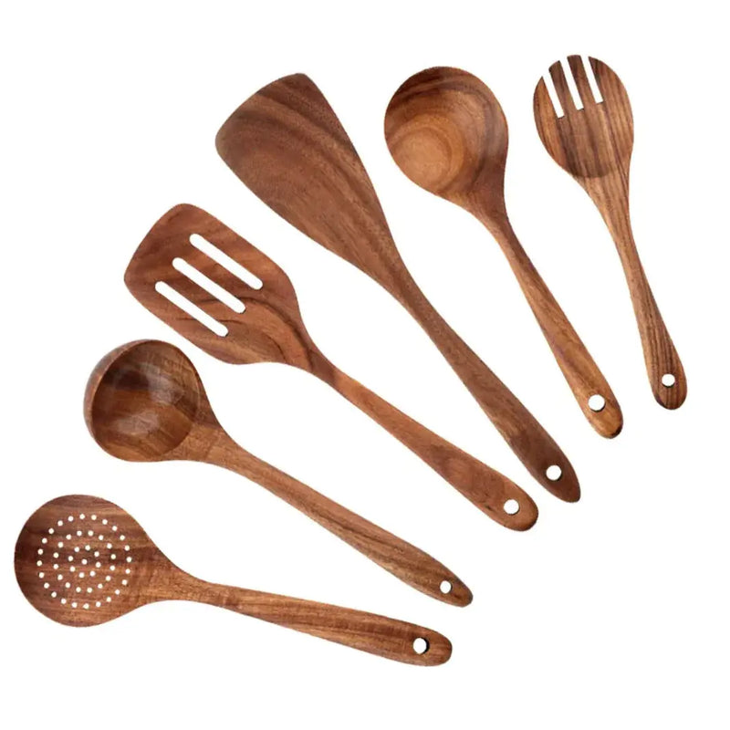 Acacia Wood Cooking Spatula Set - Puck's