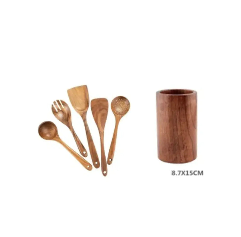 Acacia Wood Cooking Spatula Set - Puck's