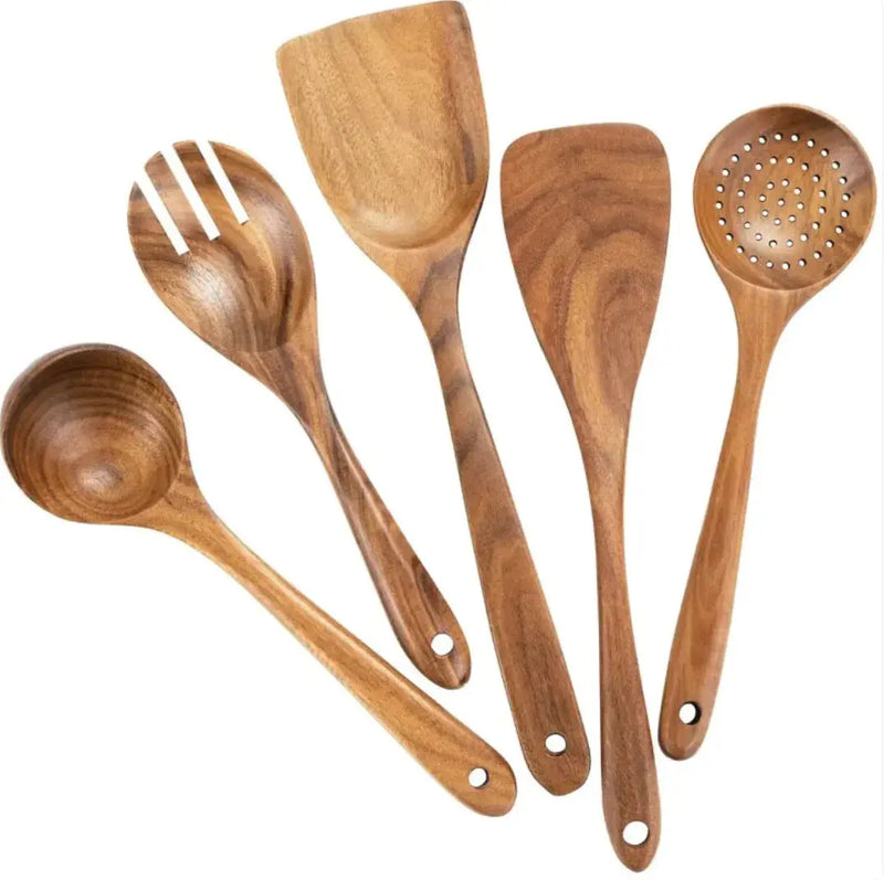 Acacia Wood Cooking Spatula Set - Puck's