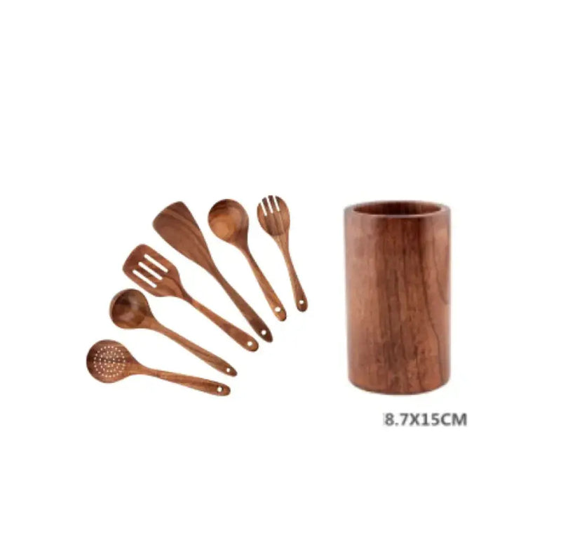 Acacia Wood Cooking Spatula Set - Puck's