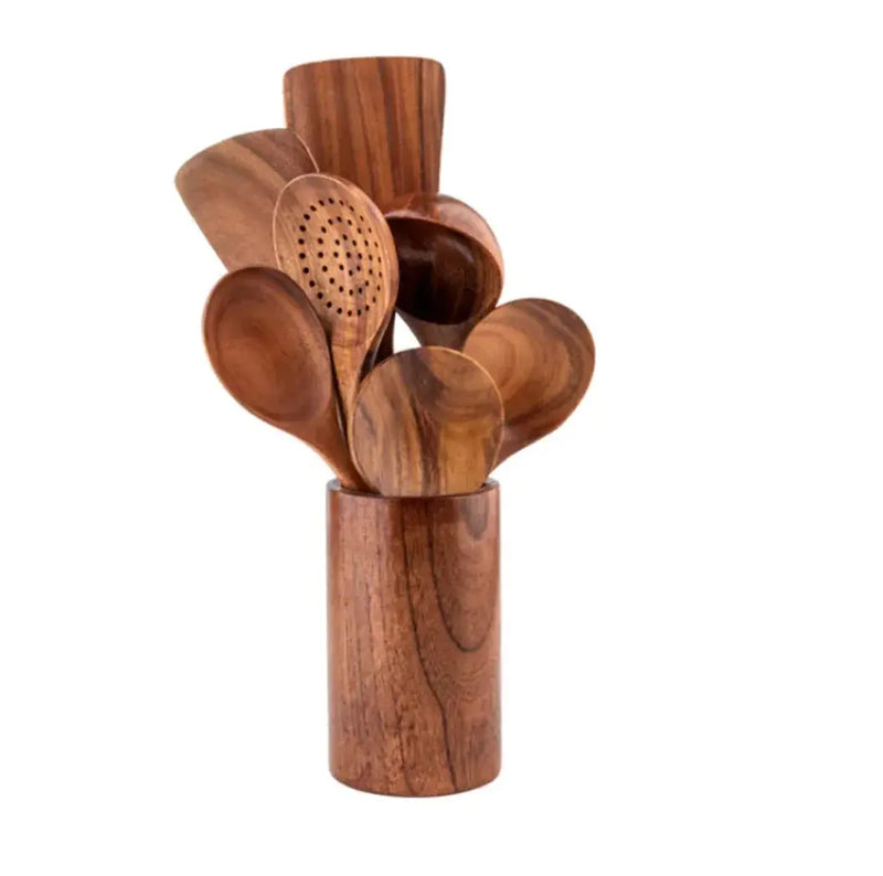 Acacia Wood Cooking Spatula Set - Puck's