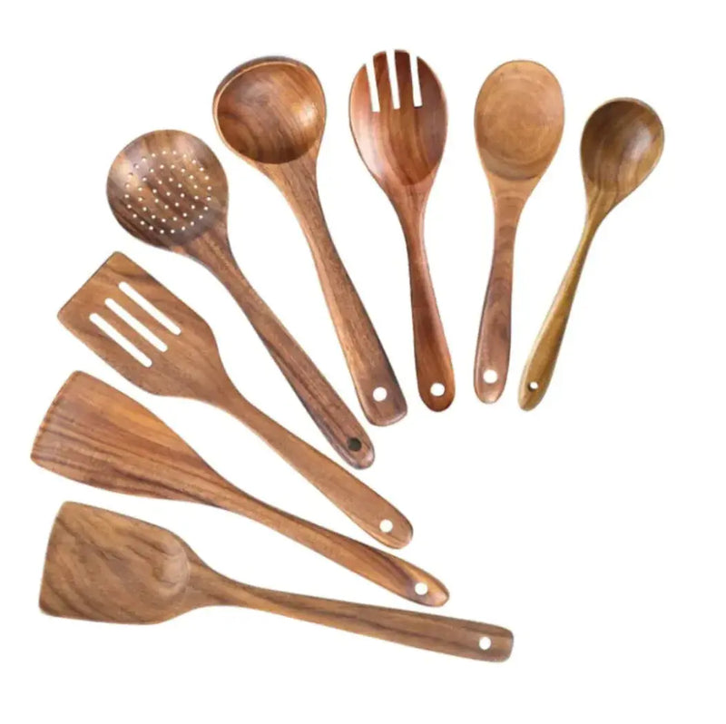 Acacia Wood Cooking Spatula Set - Puck's