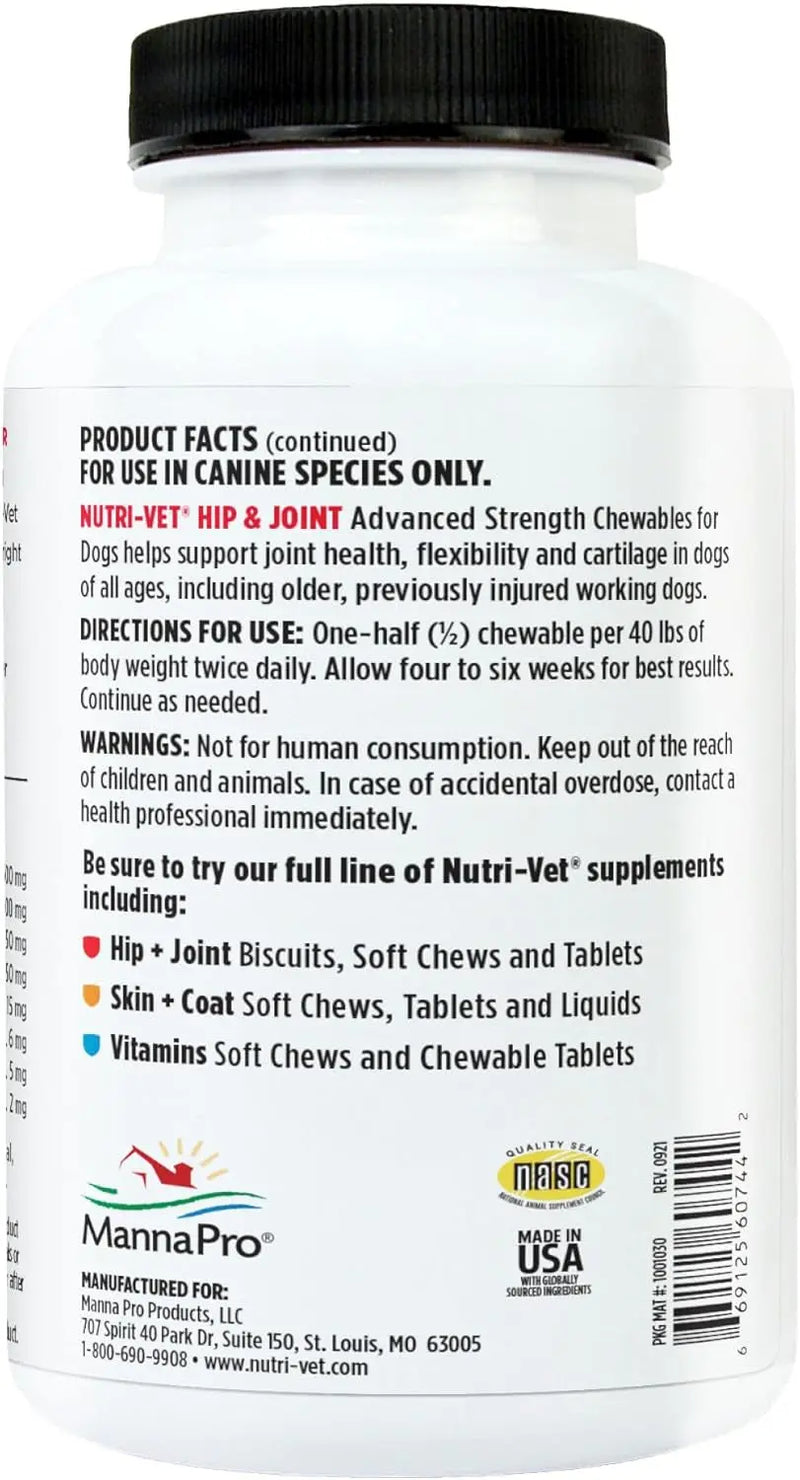 Advanced Strength Hip & Joint Chewable Dog Supplements - Formulated with Glucosamine & Chondroitin to Support Dog Cartilage & Mobility - 300 Tablets - Puck's