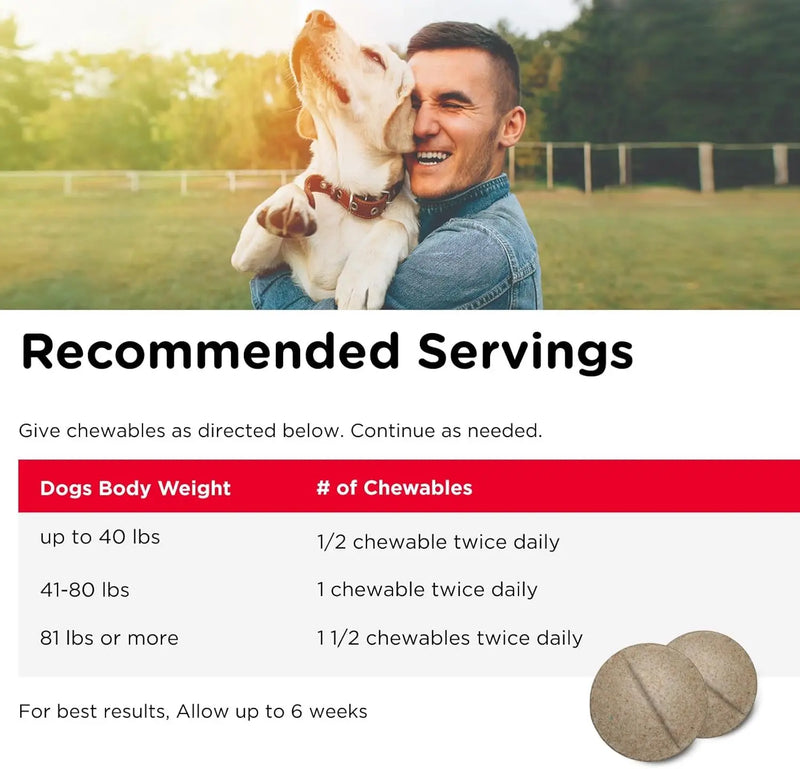 Advanced Strength Hip & Joint Chewable Dog Supplements - Formulated with Glucosamine & Chondroitin to Support Dog Cartilage & Mobility - 300 Tablets - Puck's