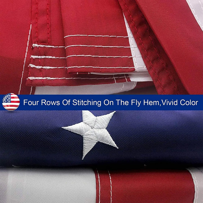 American Flag Outdoor Heavy Duty Embroidered Stars USA Flag - Puck's
