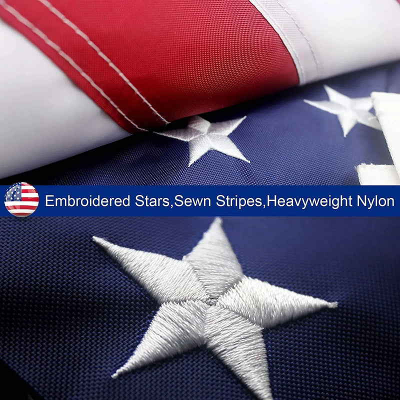 American Flag Outdoor Heavy Duty Embroidered Stars USA Flag - Puck's