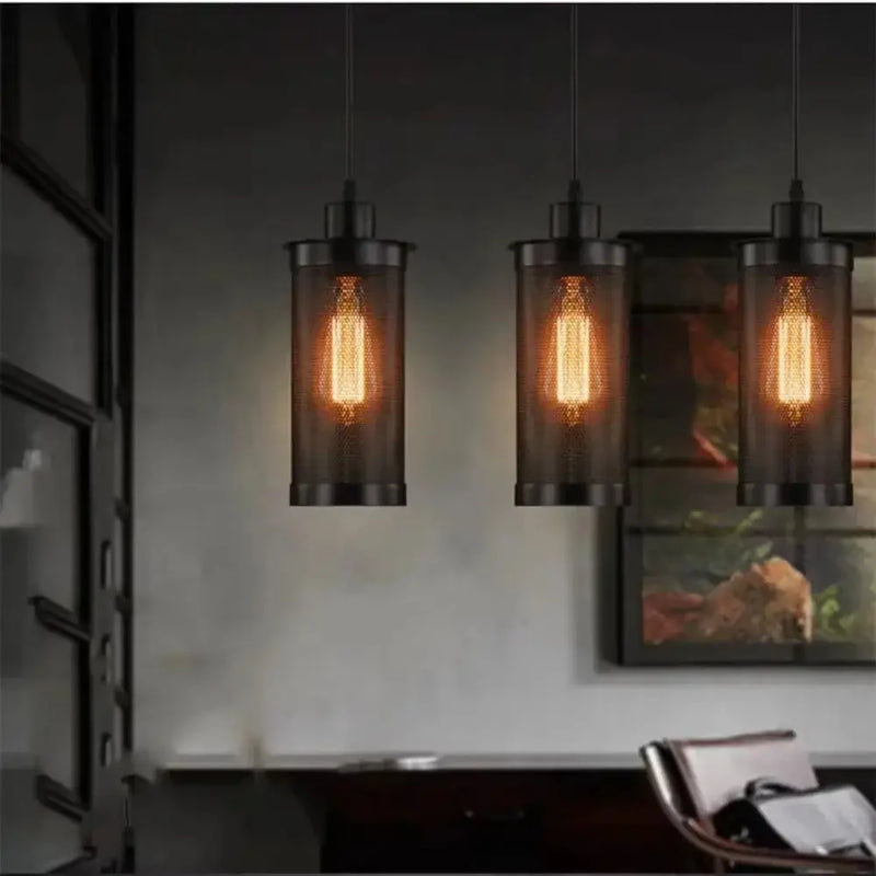 American Industrial Style Decorative Aisle Staircase Porch Lighting Loft Retro Creative Bar Barbed Wire Chandelier Lighting - Puck's